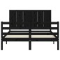 vidaXL Massivholzbett mit Kopfteil Schwarz 120x200 cm vidaXL Massivholzbett mit Kopfteil Schwarz 120x200 cm