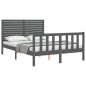 vidaXL Massivholzbett mit Kopfteil Grau 140x190 cm vidaXL Massivholzbett mit Kopfteil Grau 140x190 cm