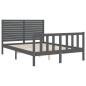 vidaXL Massivholzbett mit Kopfteil Grau 140x190 cm vidaXL Massivholzbett mit Kopfteil Grau 140x190 cm