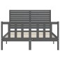 vidaXL Massivholzbett mit Kopfteil Grau 140x190 cm vidaXL Massivholzbett mit Kopfteil Grau 140x190 cm