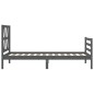 vidaXL Massivholzbett mit Kopfteil Grau 90x200 cm vidaXL Massivholzbett mit Kopfteil Grau 90x200 cm