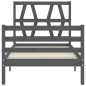 vidaXL Massivholzbett mit Kopfteil Grau 90x200 cm vidaXL Massivholzbett mit Kopfteil Grau 90x200 cm