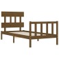vidaXL Massivholzbett mit Kopfteil Honigbraun 100x200 cm vidaXL Massivholzbett mit Kopfteil Honigbraun 100x200 cm