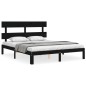 vidaXL Massivholzbett mit Kopfteil Schwarz 160x200 cm vidaXL Massivholzbett mit Kopfteil Schwarz 160x200 cm