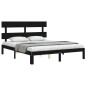 vidaXL Massivholzbett mit Kopfteil Schwarz 160x200 cm vidaXL Massivholzbett mit Kopfteil Schwarz 160x200 cm