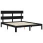 vidaXL Massivholzbett mit Kopfteil Schwarz 160x200 cm vidaXL Massivholzbett mit Kopfteil Schwarz 160x200 cm