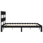vidaXL Massivholzbett mit Kopfteil Schwarz 160x200 cm vidaXL Massivholzbett mit Kopfteil Schwarz 160x200 cm
