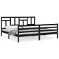 vidaXL Massivholzbett mit Kopfteil Schwarz 200x200 cm vidaXL Massivholzbett mit Kopfteil Schwarz 200x200 cm