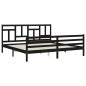 vidaXL Massivholzbett mit Kopfteil Schwarz 200x200 cm vidaXL Massivholzbett mit Kopfteil Schwarz 200x200 cm