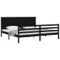 vidaXL Massivholzbett mit Kopfteil Schwarz 200x200 cm vidaXL Massivholzbett mit Kopfteil Schwarz 200x200 cm