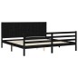 vidaXL Massivholzbett mit Kopfteil Schwarz 200x200 cm vidaXL Massivholzbett mit Kopfteil Schwarz 200x200 cm