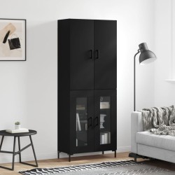 vidaXL Highboard Schwarz 69,5x34x180 cm Holzwerkstoff