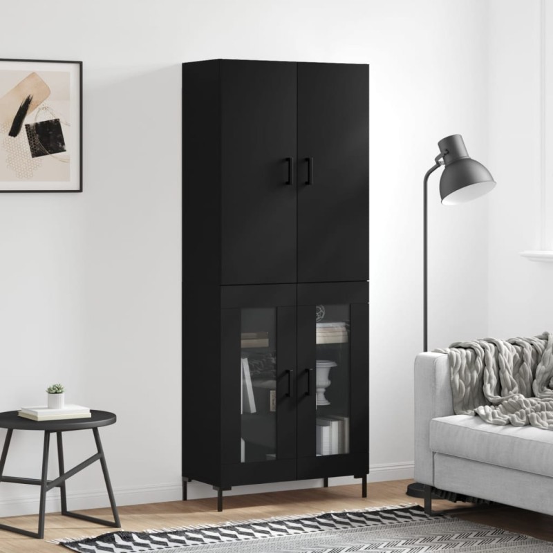 vidaXL Highboard Schwarz 69,5x34x180 cm Holzwerkstoff vidaXL Highboard Schwarz 69,5x34x180 cm Holzwerkstoff