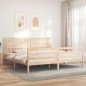 vidaXL Massivholzbett mit Kopfteil 200x200 cm vidaXL Massivholzbett mit Kopfteil 200x200 cm
