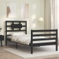 vidaXL Massivholzbett mit Kopfteil Schwarz 100x200 cm vidaXL Massivholzbett mit Kopfteil Schwarz 100x200 cm