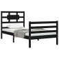 vidaXL Massivholzbett mit Kopfteil Schwarz 100x200 cm vidaXL Massivholzbett mit Kopfteil Schwarz 100x200 cm