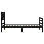 vidaXL Massivholzbett mit Kopfteil Schwarz 100x200 cm vidaXL Massivholzbett mit Kopfteil Schwarz 100x200 cm