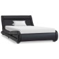 Bettgestell mit LED Schwarz Kunstleder 90x200 cm Bettgestell mit LED Schwarz Kunstleder 90x200 cm