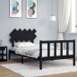 vidaXL Massivholzbett mit Kopfteil Schwarz 100x200 cm vidaXL Massivholzbett mit Kopfteil Schwarz 100x200 cm