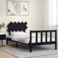 vidaXL Massivholzbett mit Kopfteil Schwarz 100x200 cm vidaXL Massivholzbett mit Kopfteil Schwarz 100x200 cm