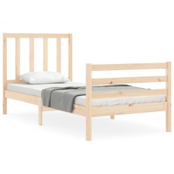 vidaXL Massivholzbett mit Kopfteil 100x200 cm