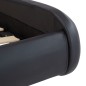 Bettgestell mit LED Schwarz Kunstleder 90x200 cm Bettgestell mit LED Schwarz Kunstleder 90x200 cm