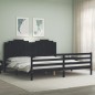 vidaXL Massivholzbett mit Kopfteil Schwarz 200x200 cm vidaXL Massivholzbett mit Kopfteil Schwarz 200x200 cm