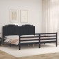 vidaXL Massivholzbett mit Kopfteil Schwarz 200x200 cm vidaXL Massivholzbett mit Kopfteil Schwarz 200x200 cm