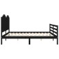 vidaXL Massivholzbett mit Kopfteil Schwarz 200x200 cm vidaXL Massivholzbett mit Kopfteil Schwarz 200x200 cm