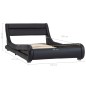 Bettgestell mit LED Schwarz Kunstleder 90x200 cm Bettgestell mit LED Schwarz Kunstleder 90x200 cm