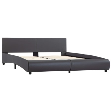 Bettgestell Grau Kunstleder 180 x 200 cm
