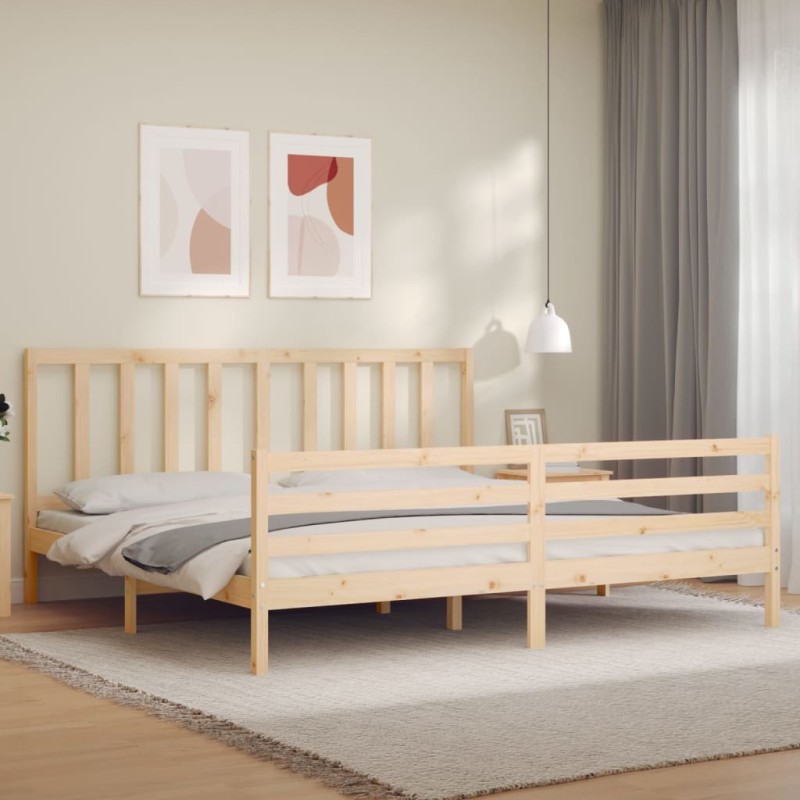 vidaXL Massivholzbett mit Kopfteil 200x200 cm vidaXL Massivholzbett mit Kopfteil 200x200 cm