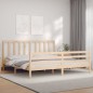vidaXL Massivholzbett mit Kopfteil 200x200 cm vidaXL Massivholzbett mit Kopfteil 200x200 cm