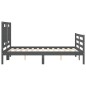 vidaXL Massivholzbett mit Kopfteil Grau 120x200 cm vidaXL Massivholzbett mit Kopfteil Grau 120x200 cm