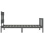 vidaXL Massivholzbett mit Kopfteil Grau 100x200 cm vidaXL Massivholzbett mit Kopfteil Grau 100x200 cm