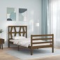 vidaXL Massivholzbett mit Kopfteil Honigbraun 100x200 cm vidaXL Massivholzbett mit Kopfteil Honigbraun 100x200 cm