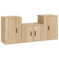 vidaXL 3-tlg. TV-Schrank-Set Sonoma-Eiche Holzwerkstoff vidaXL 3-tlg. TV-Schrank-Set Sonoma-Eiche Holzwerkstoff
