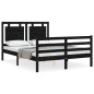 vidaXL Massivholzbett mit Kopfteil Schwarz 120x200 cm vidaXL Massivholzbett mit Kopfteil Schwarz 120x200 cm