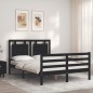 vidaXL Massivholzbett mit Kopfteil Schwarz 120x200 cm vidaXL Massivholzbett mit Kopfteil Schwarz 120x200 cm