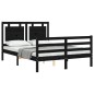vidaXL Massivholzbett mit Kopfteil Schwarz 120x200 cm vidaXL Massivholzbett mit Kopfteil Schwarz 120x200 cm