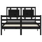 vidaXL Massivholzbett mit Kopfteil Schwarz 120x200 cm vidaXL Massivholzbett mit Kopfteil Schwarz 120x200 cm