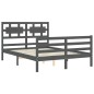 vidaXL Massivholzbett mit Kopfteil Grau 140x190 cm vidaXL Massivholzbett mit Kopfteil Grau 140x190 cm