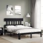 vidaXL Massivholzbett mit Kopfteil Schwarz 140x200 cm vidaXL Massivholzbett mit Kopfteil Schwarz 140x200 cm