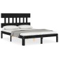 vidaXL Massivholzbett mit Kopfteil Schwarz 140x200 cm vidaXL Massivholzbett mit Kopfteil Schwarz 140x200 cm