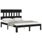 vidaXL Massivholzbett mit Kopfteil Schwarz 140x200 cm vidaXL Massivholzbett mit Kopfteil Schwarz 140x200 cm