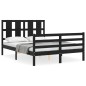 vidaXL Massivholzbett mit Kopfteil Schwarz 140x200 cm vidaXL Massivholzbett mit Kopfteil Schwarz 140x200 cm