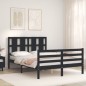 vidaXL Massivholzbett mit Kopfteil Schwarz 140x200 cm vidaXL Massivholzbett mit Kopfteil Schwarz 140x200 cm