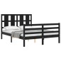 vidaXL Massivholzbett mit Kopfteil Schwarz 140x200 cm vidaXL Massivholzbett mit Kopfteil Schwarz 140x200 cm