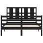 vidaXL Massivholzbett mit Kopfteil Schwarz 140x200 cm vidaXL Massivholzbett mit Kopfteil Schwarz 140x200 cm