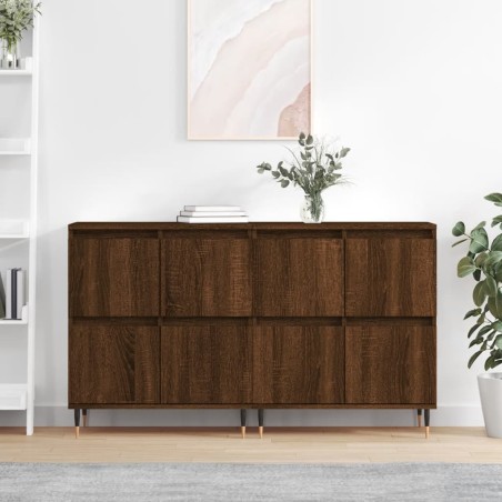 vidaXL Sideboards 2 Stk. Braun Eichen-Optik Holzwerkstoff